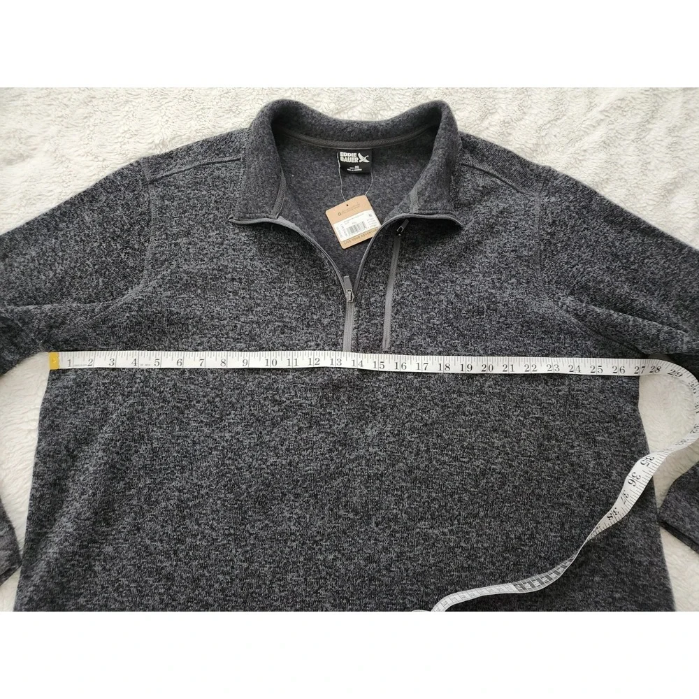Eddie Bauer 1/4 Zip Pullover Fleece Sweater Mens 2XL XXL Slate Gray NWT New